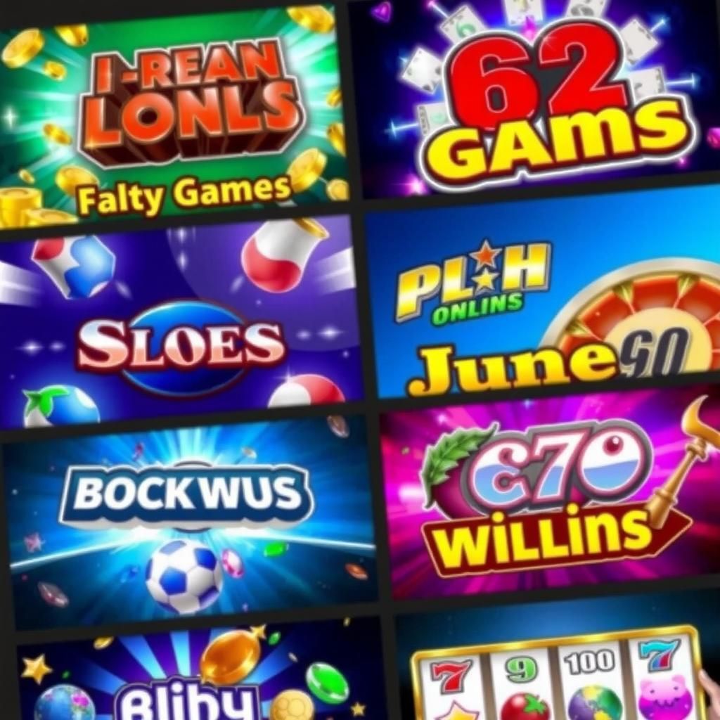 Various slot games available at 62Club Online