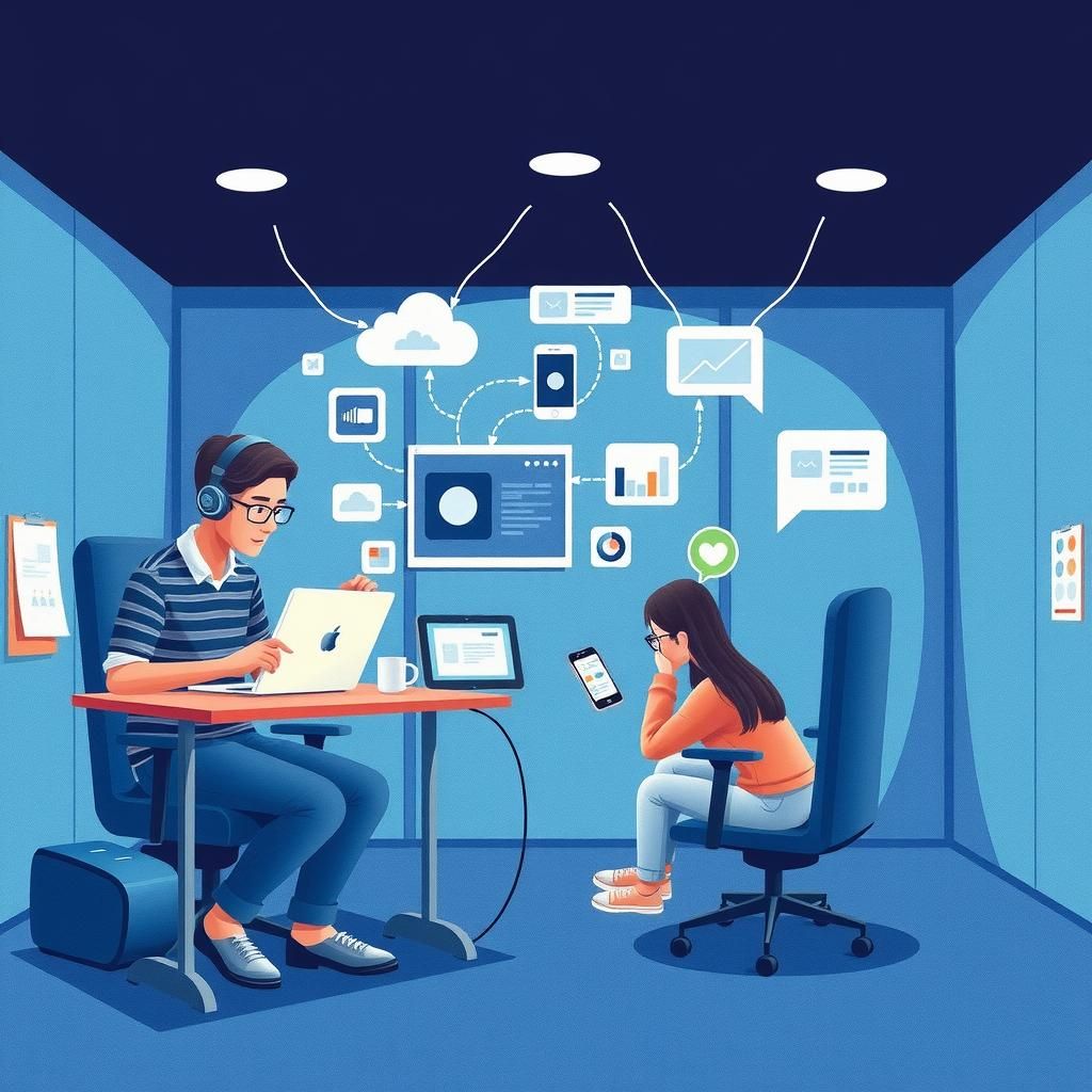 Illustration of AI applications in everyday life