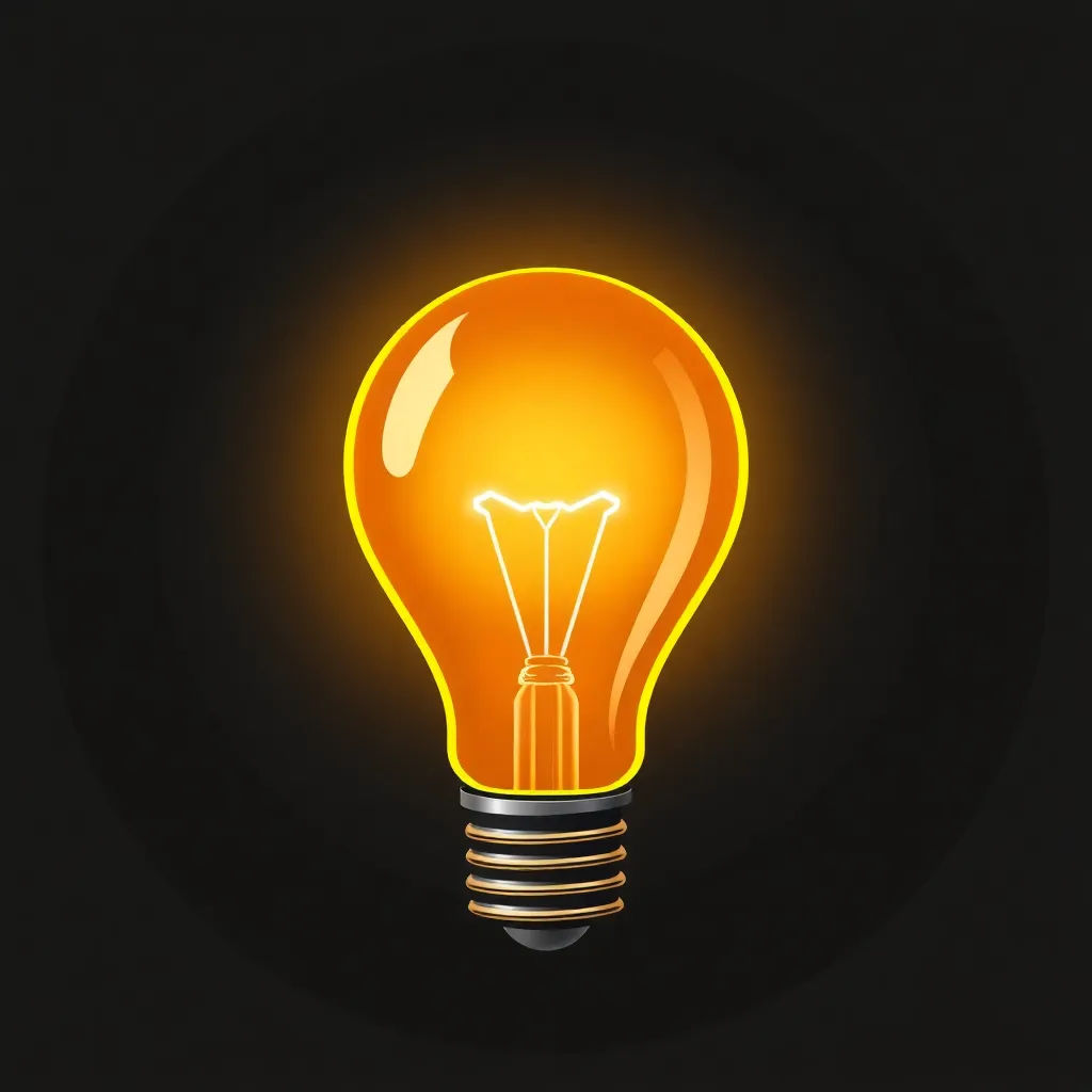 Icon of a glowing lightbulb symbolizing creativity and ideas