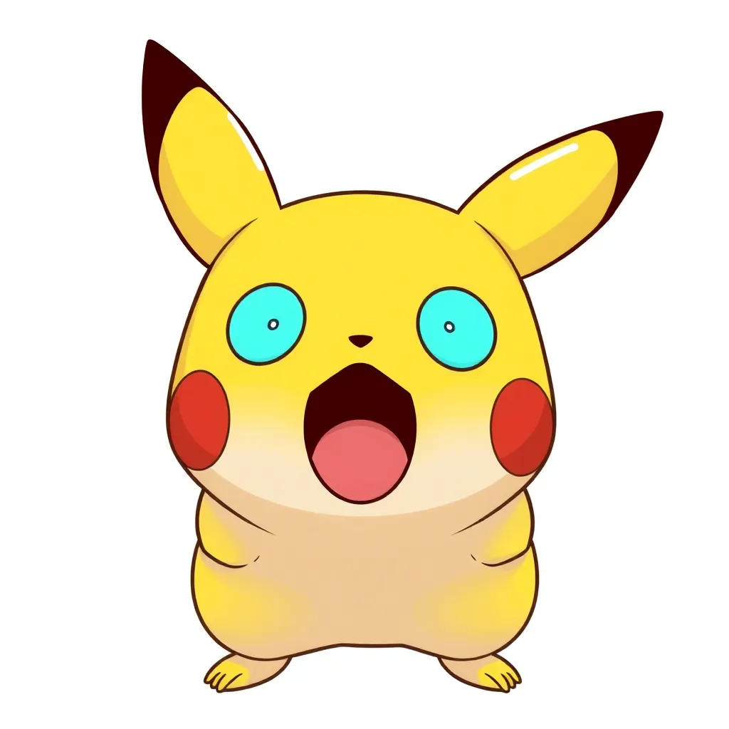 Surprised Pikachu meme character with wide eyes and open mouth