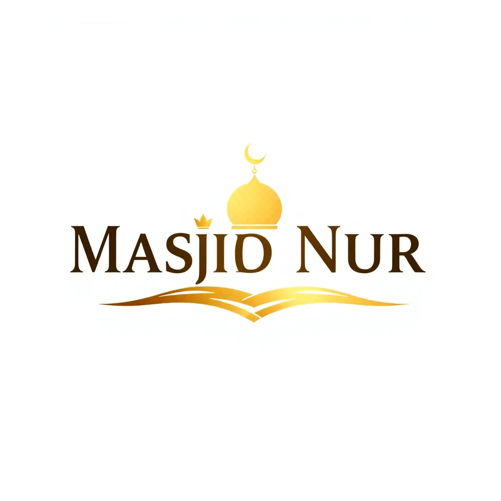 Masjid Nur Asiah logo golden on transparent background