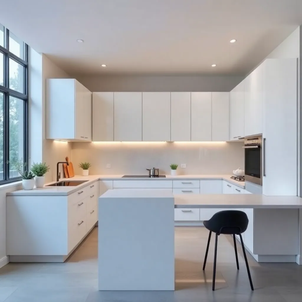 Image showing L Shape Kitchen Design Ideas with a modern kitchen and cabinets