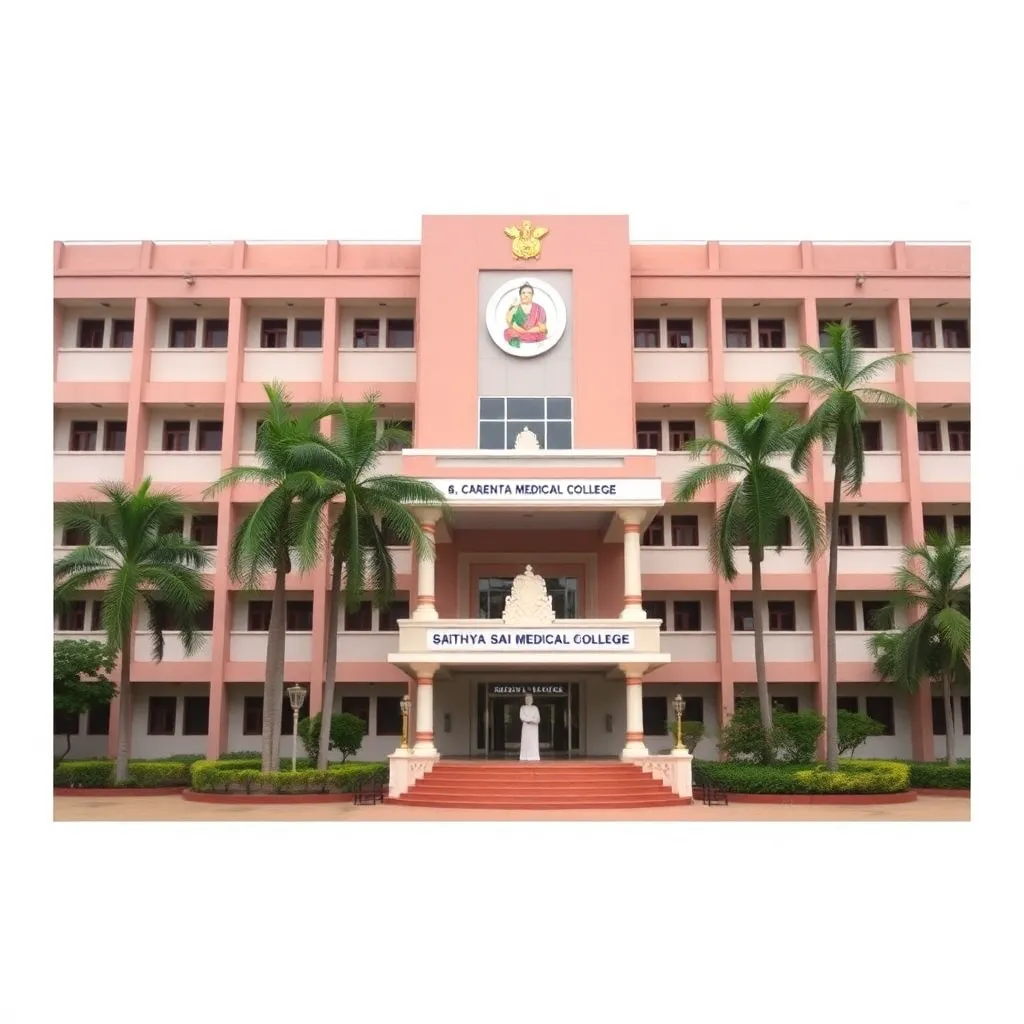 Shri Sathya Sai Medical College building in Kanchipuram