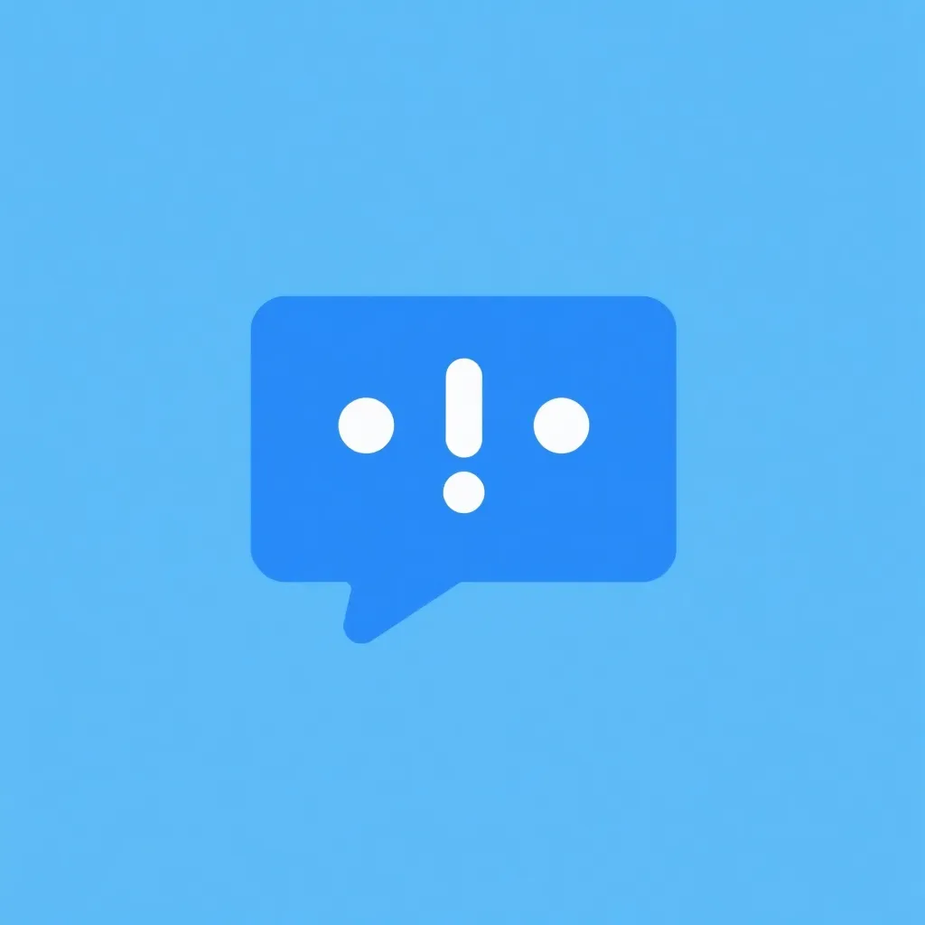 Blue notification icon with white exclamation mark