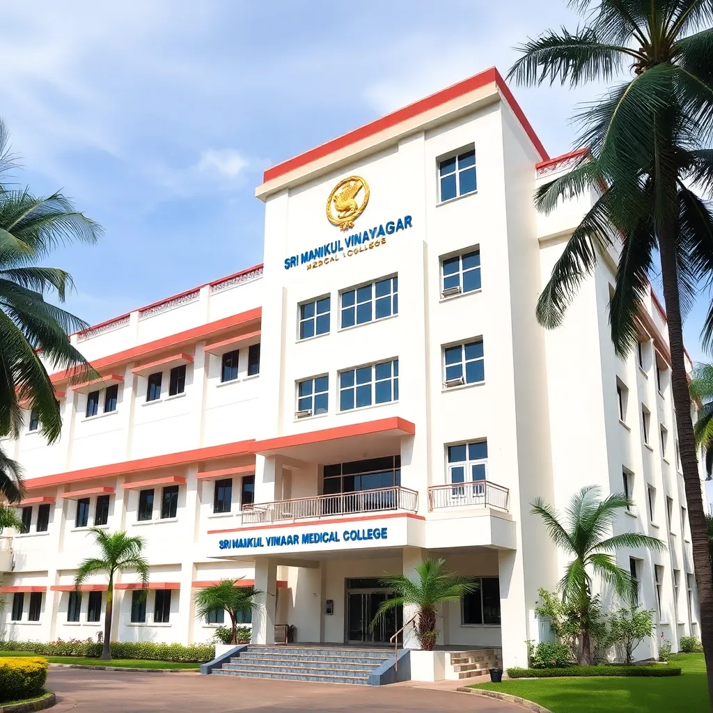 Sri Manakula Vinayagar Medical College building in Puducherry