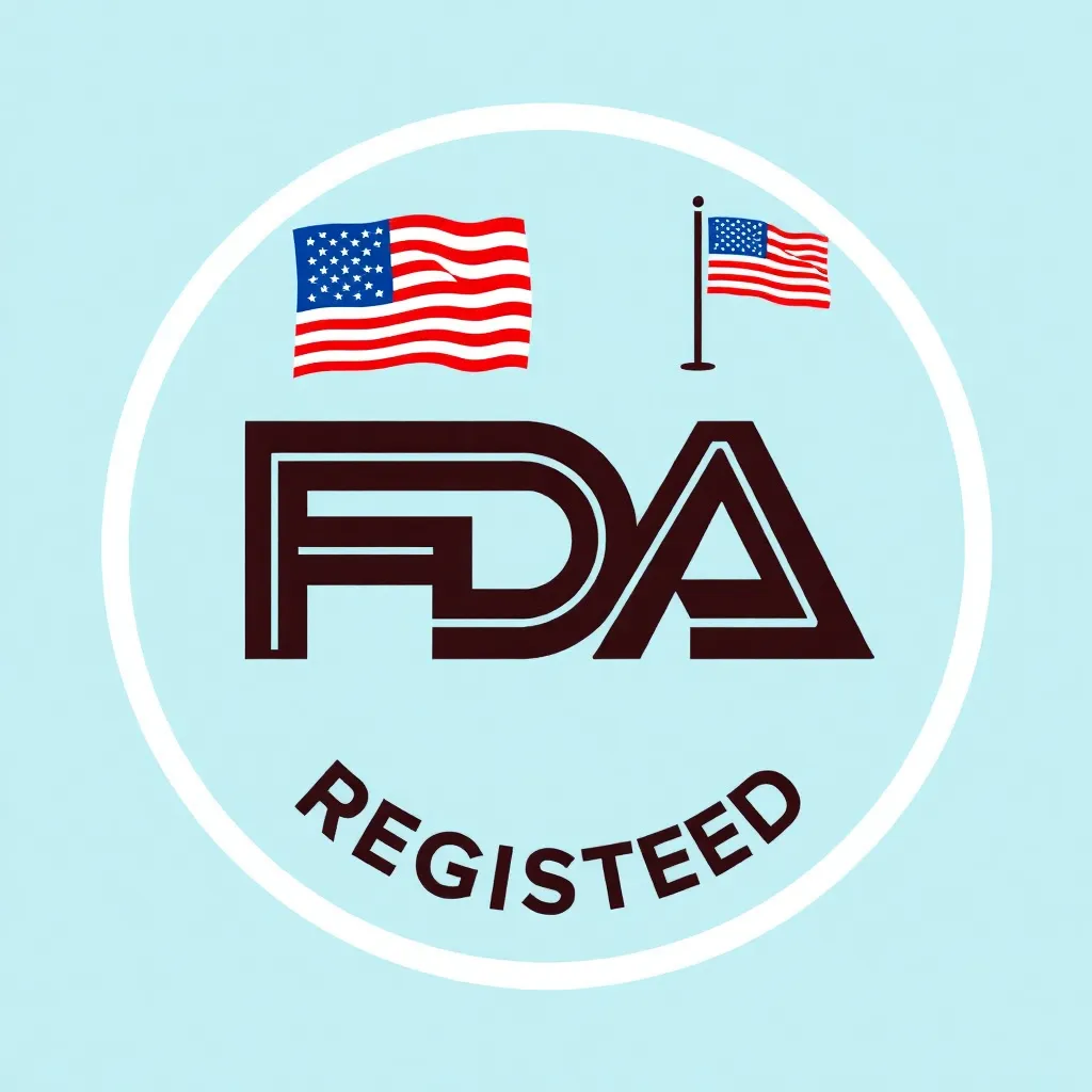 FDA registered facility icon with American flag