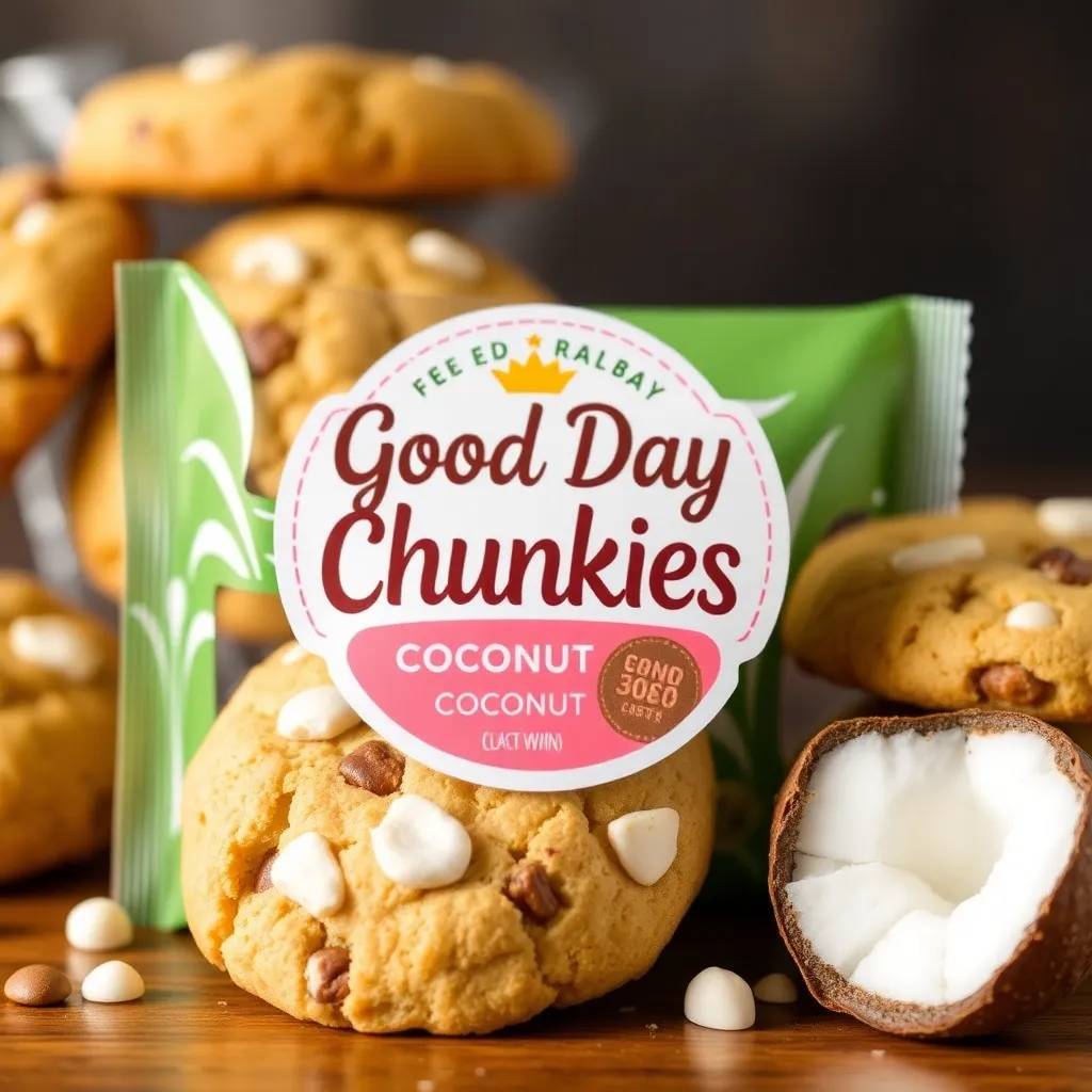 Large image of Good Day Chunkies Coconut cookie pack with tropical coconut cookie