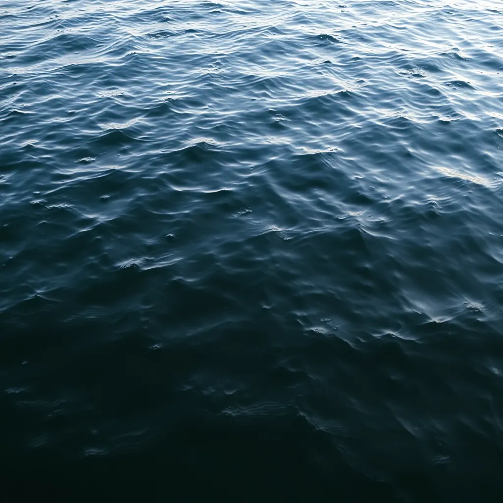 Dark water surface with gentle waves and ripples