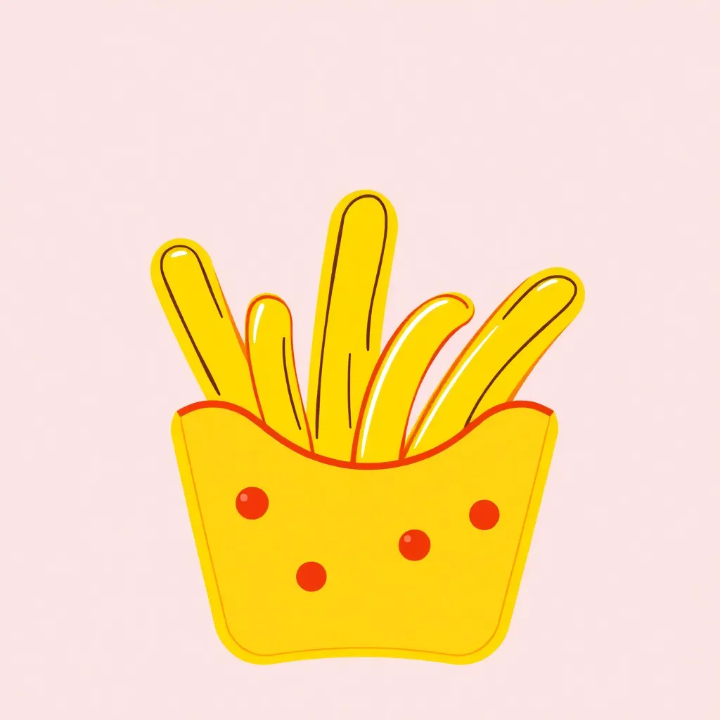 Decorative french fries shape illustration with warm colors