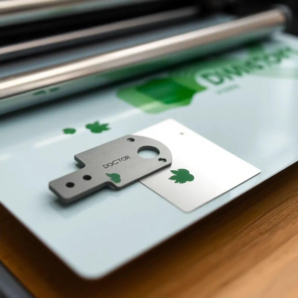 Doctor blade, tool used in printing to remove excess ink from printing plate