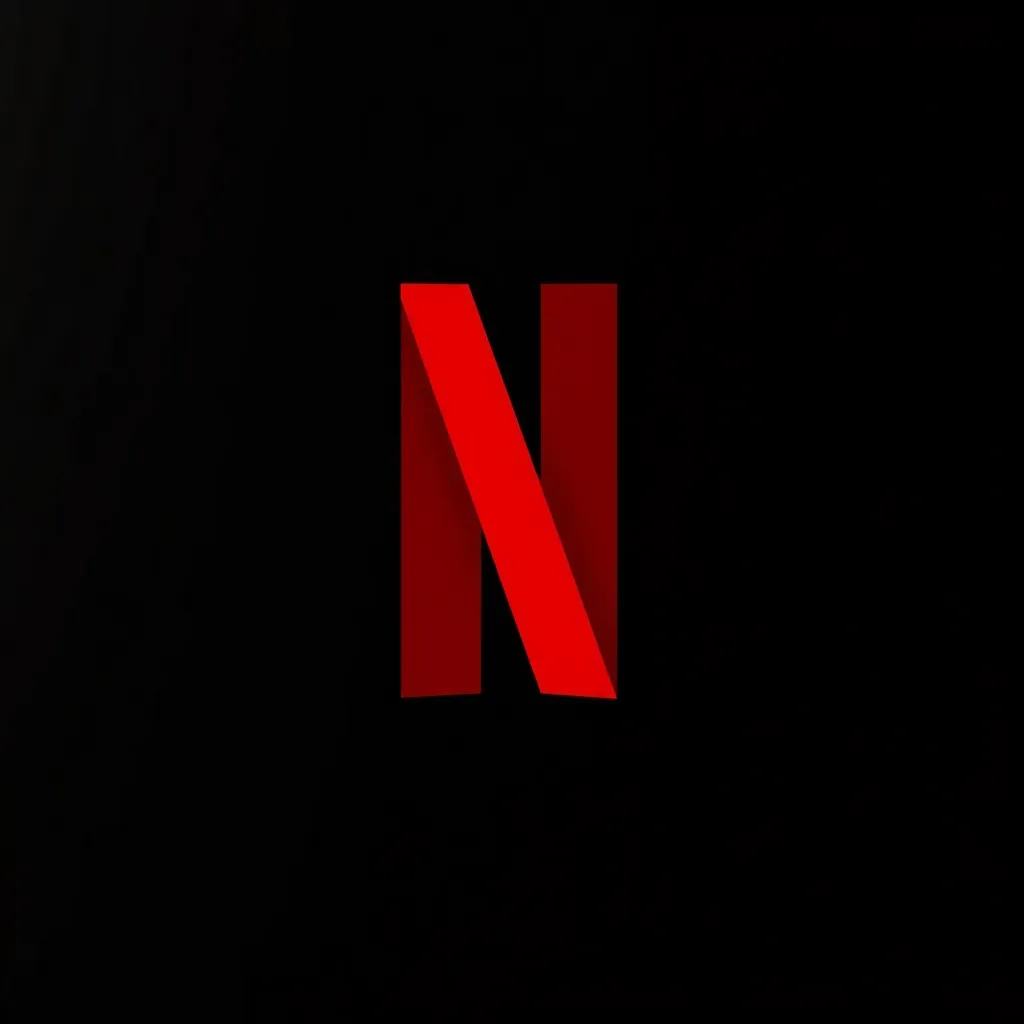 Netflix logo red N on black background