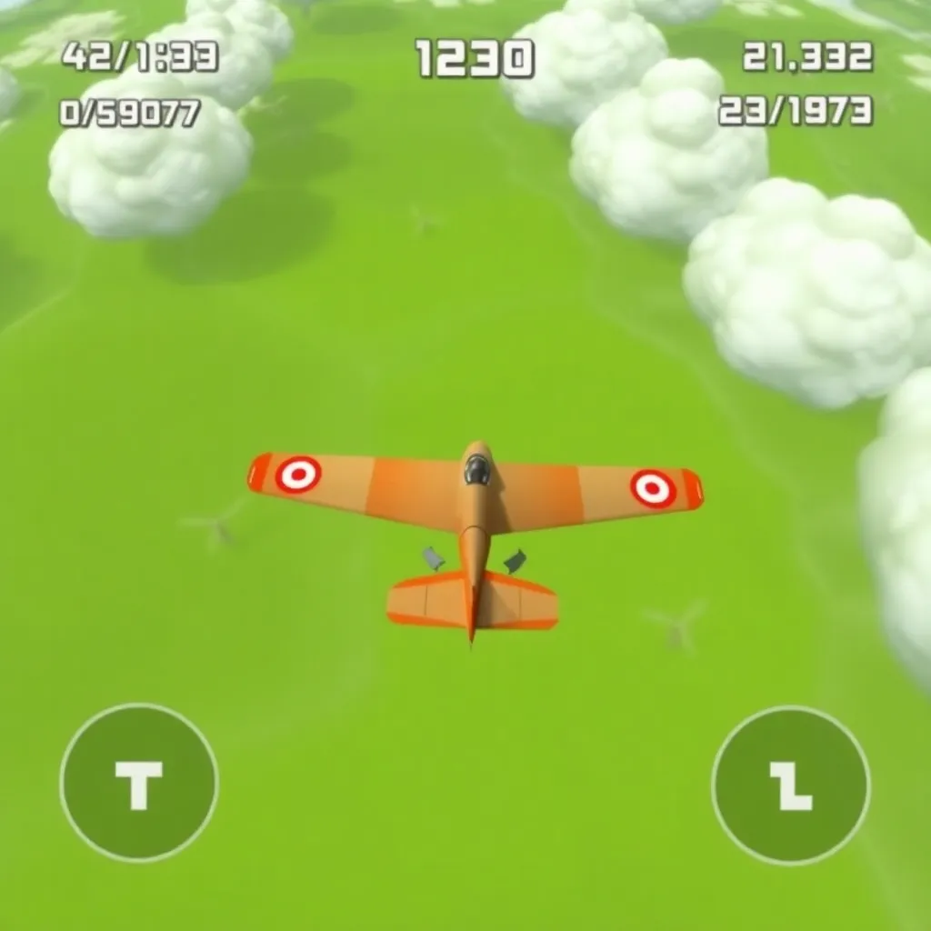 Aviator game demo screen showing airplane flying and score indicators