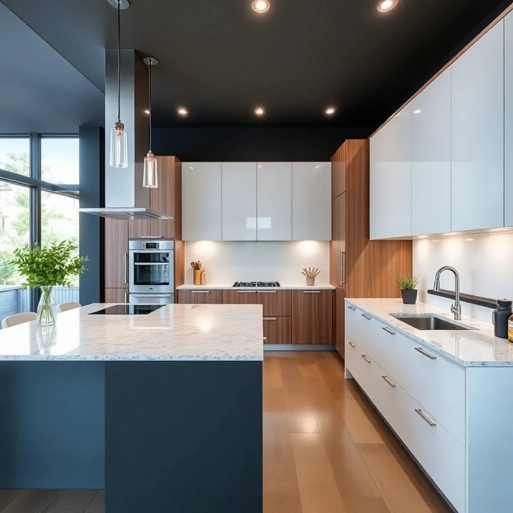 Image showing Parallel Kitchen Design Ideas with a modern kitchen and parallel counters