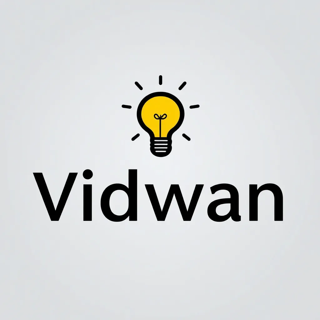 Vidwan logo black text with lightbulb icon