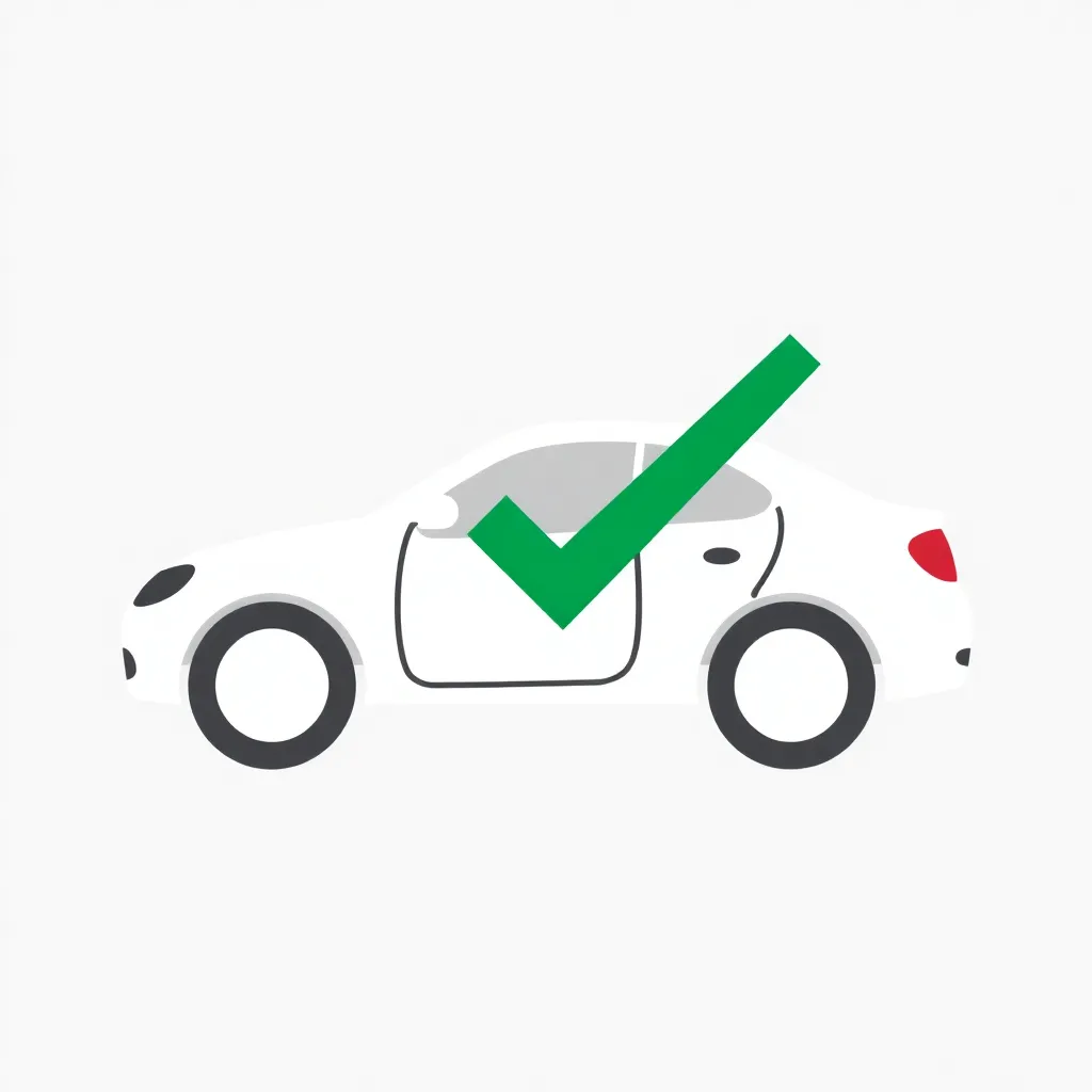 Car icon with checkmark in green