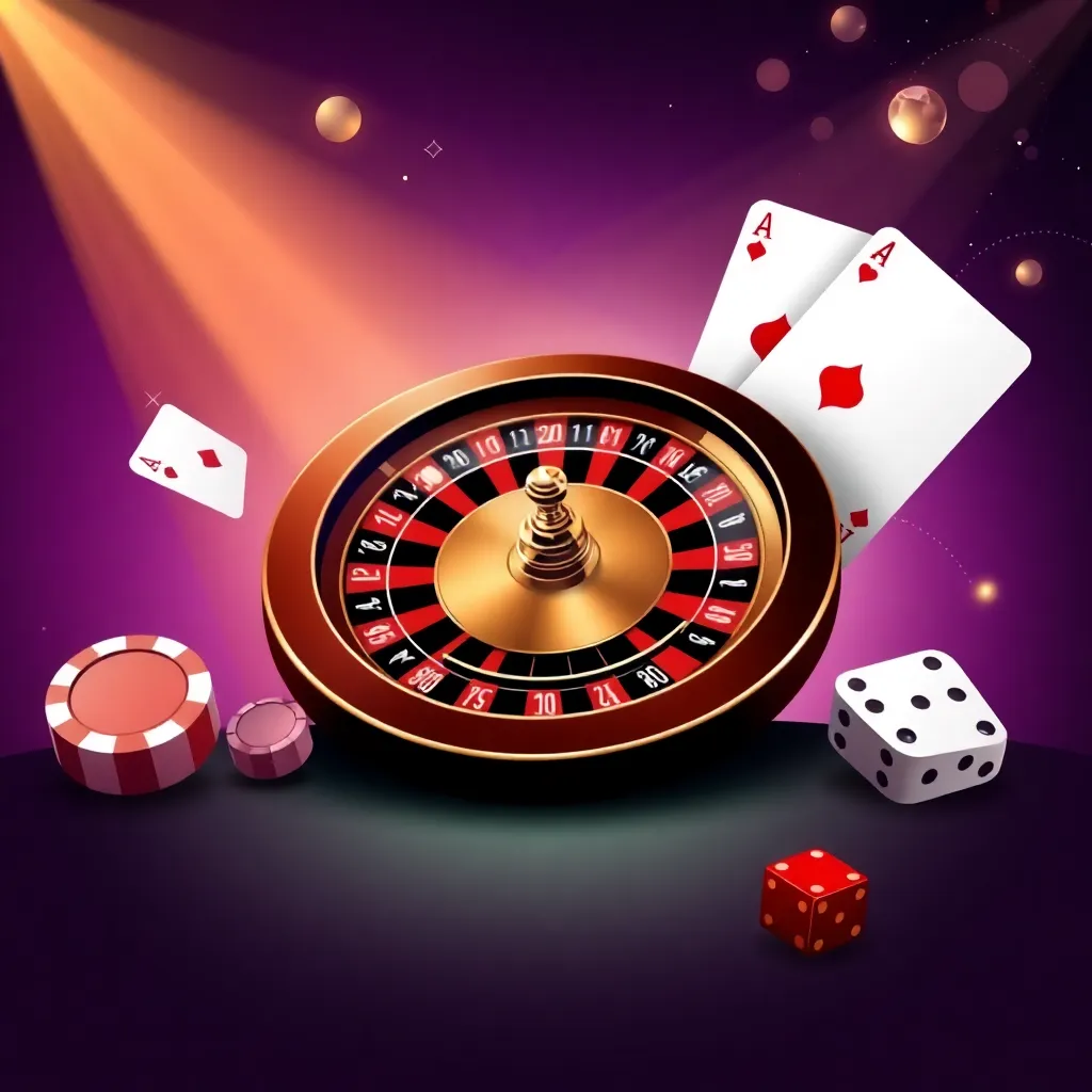 Universe Casino banner with roulette wheel, playing cards, and dice on purple and gold background