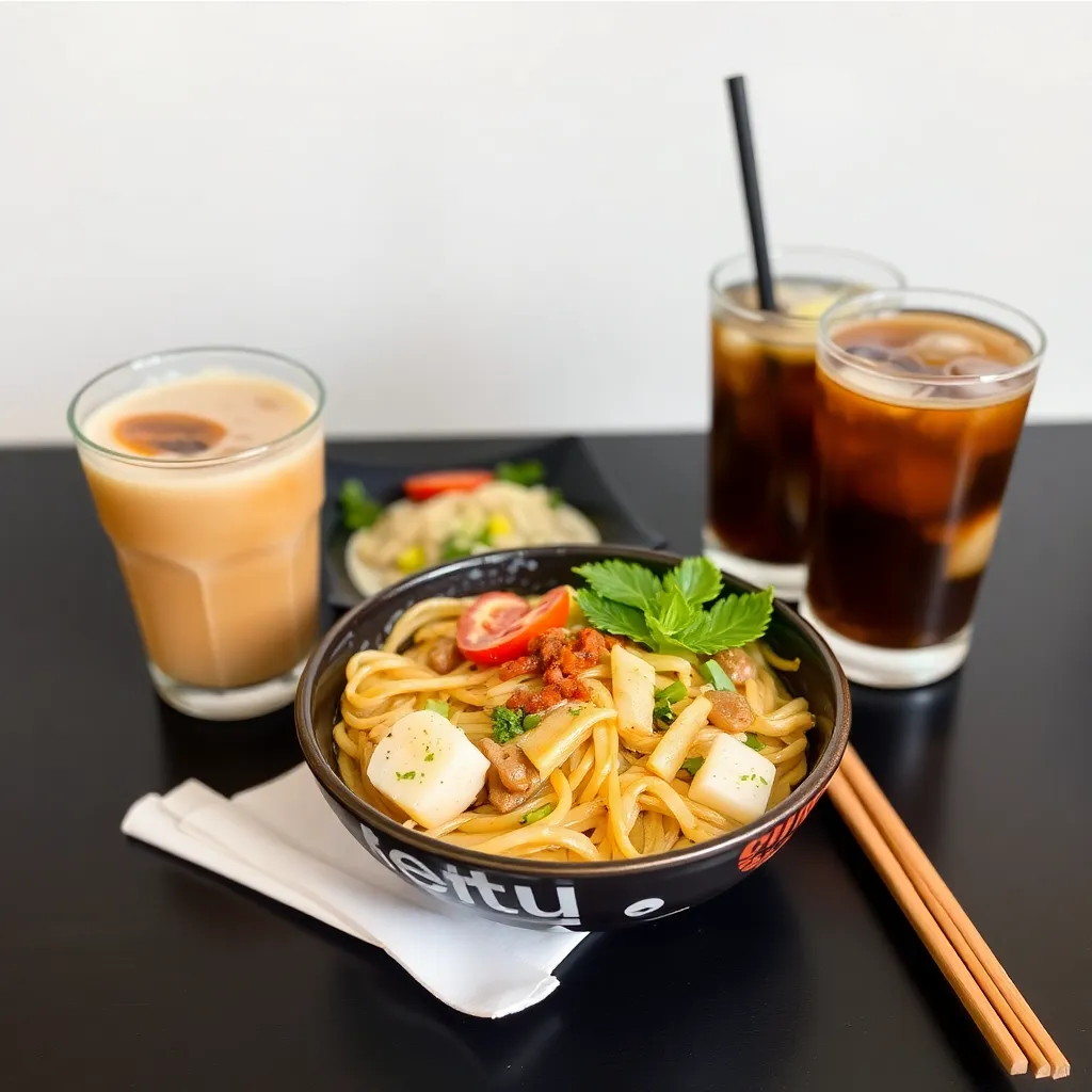Meal package for two with two noodles and two drinks