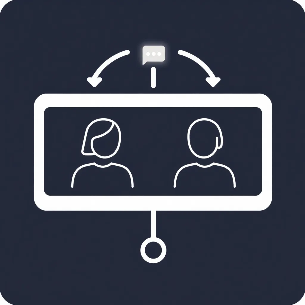 Icon representing Online Meeting with a video call symbol
