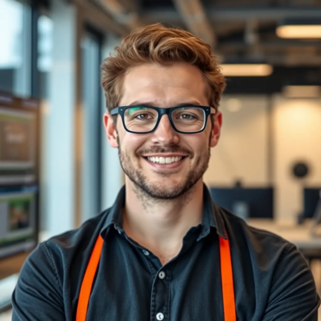 Portrait of a confident software engineer in modern office