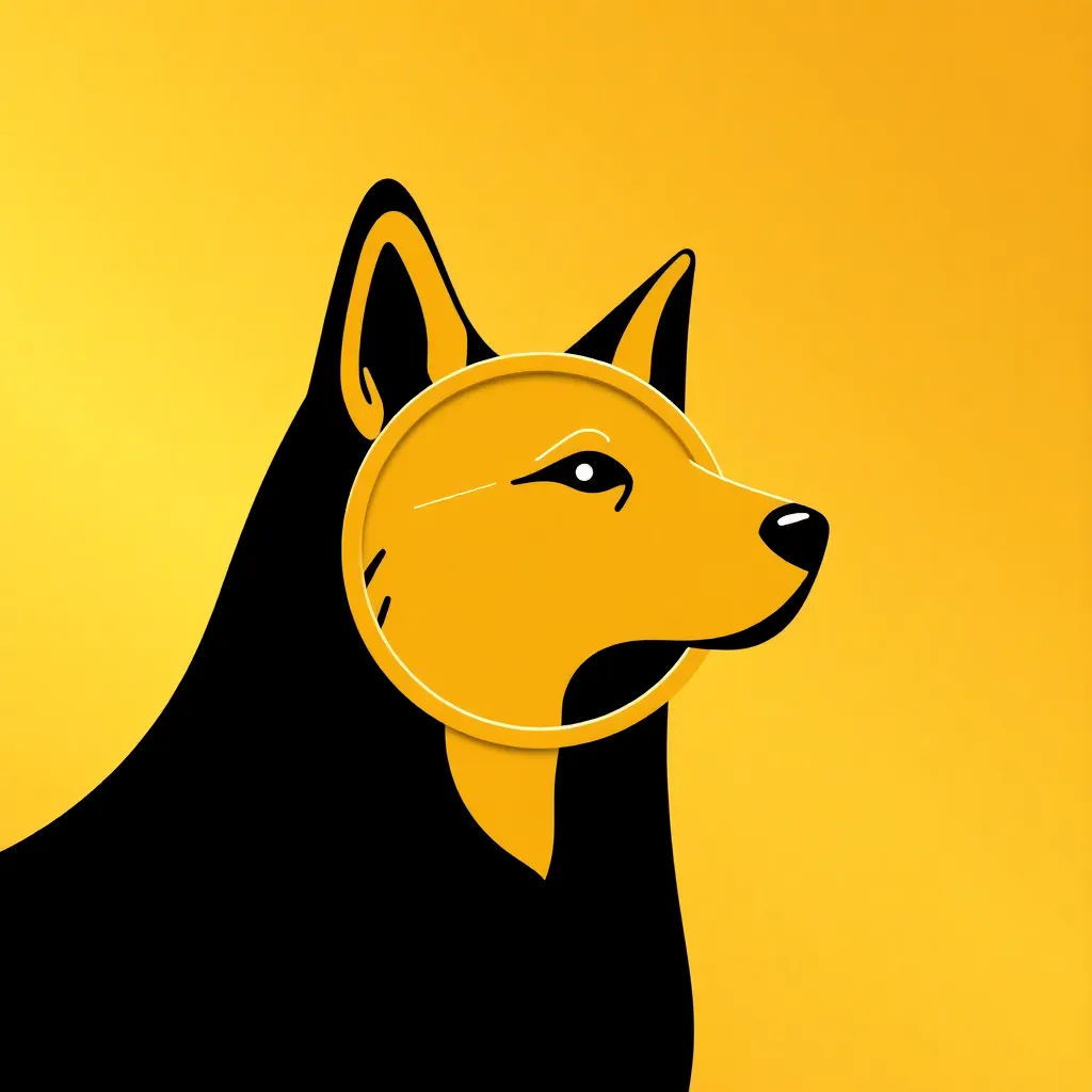 Dogecoin coin icon gold background