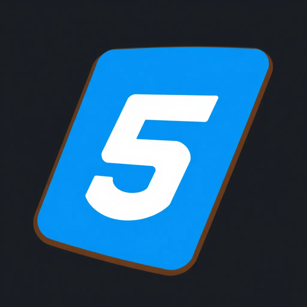 HTML5 logo, orange shield with white 5