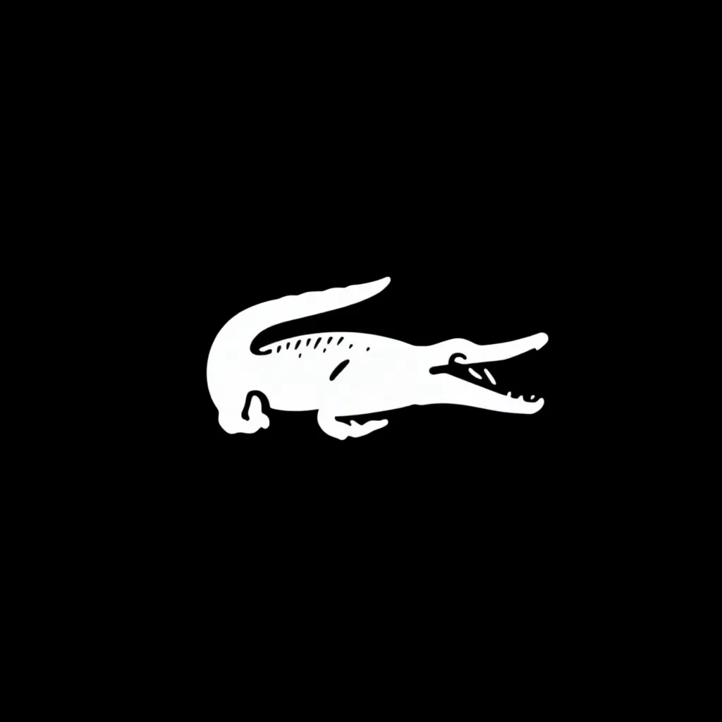 Lacoste brand logo in white on black background
