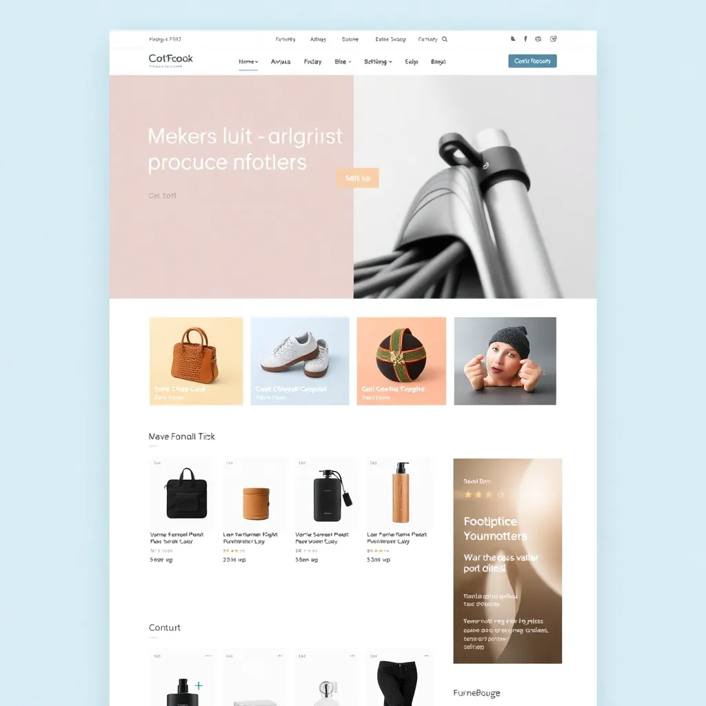 Screenshot of a modern e-commerce WordPress website homepage with product listings and a clean layout