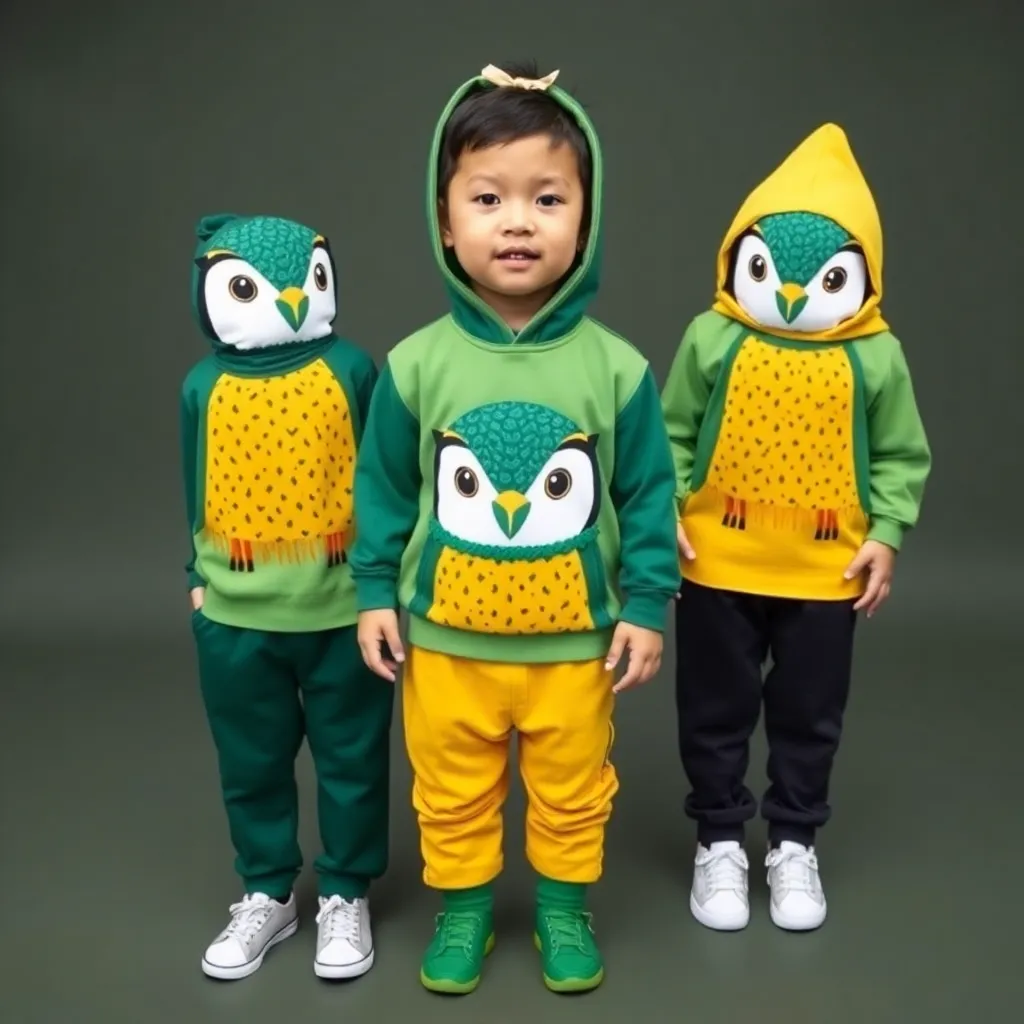 Set pakaian anak laki-laki motif binatang lucu dengan kaos dan celana pendek warna biru dan hijau