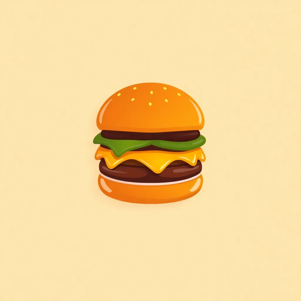 Decorative burger shape illustration with warm colors
