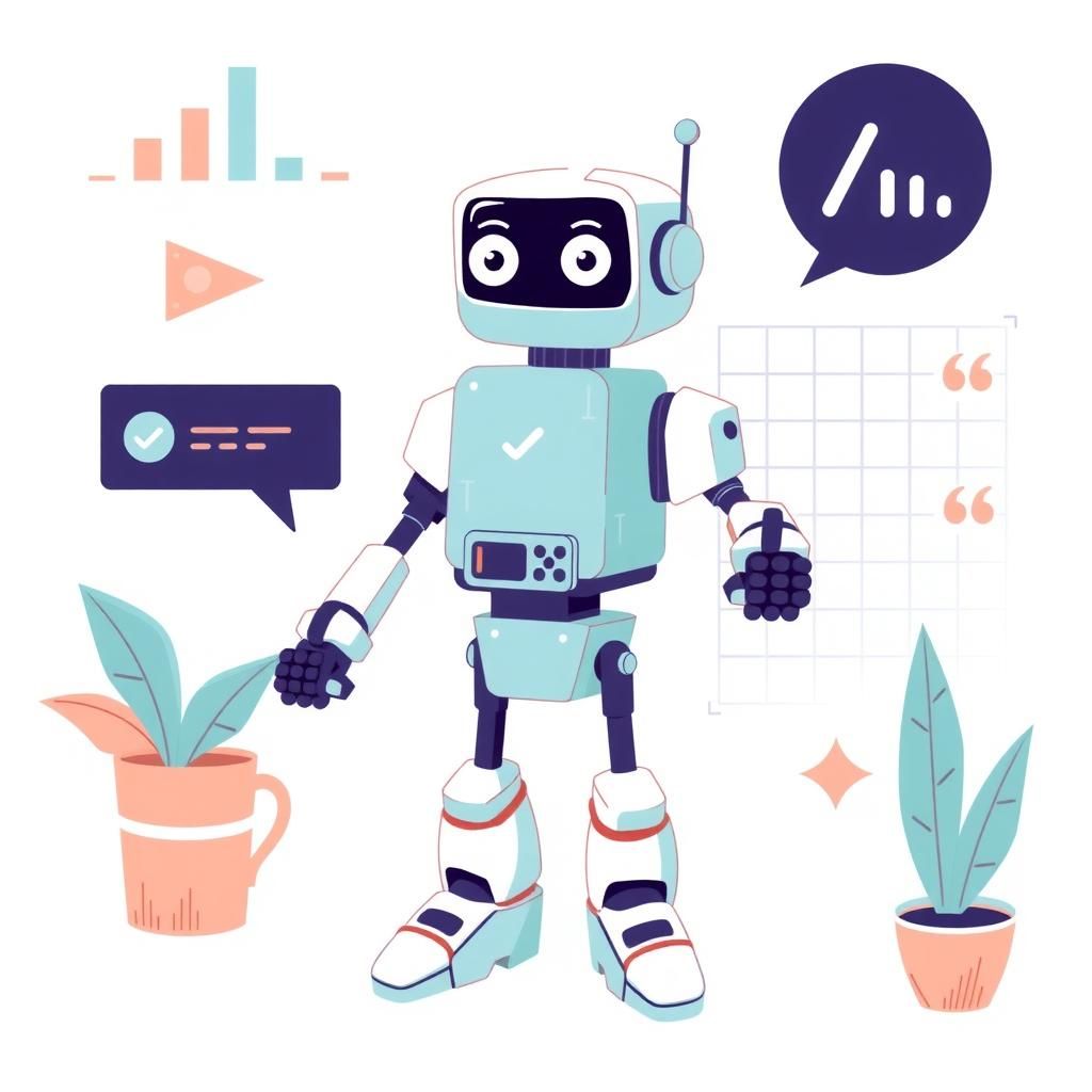 Illustration of SEO optimization techniques for chatbots