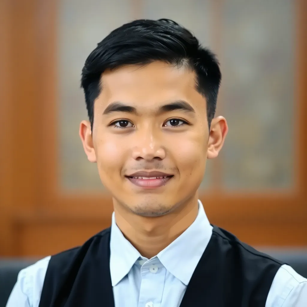 Portrait photo of Kurniawan Sudrajat, a young man with short black hair wearing a formal shirt
