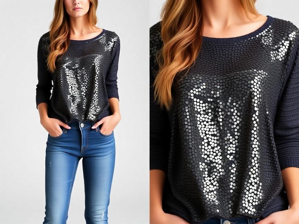 Sequin-Accented Tops with Jeans