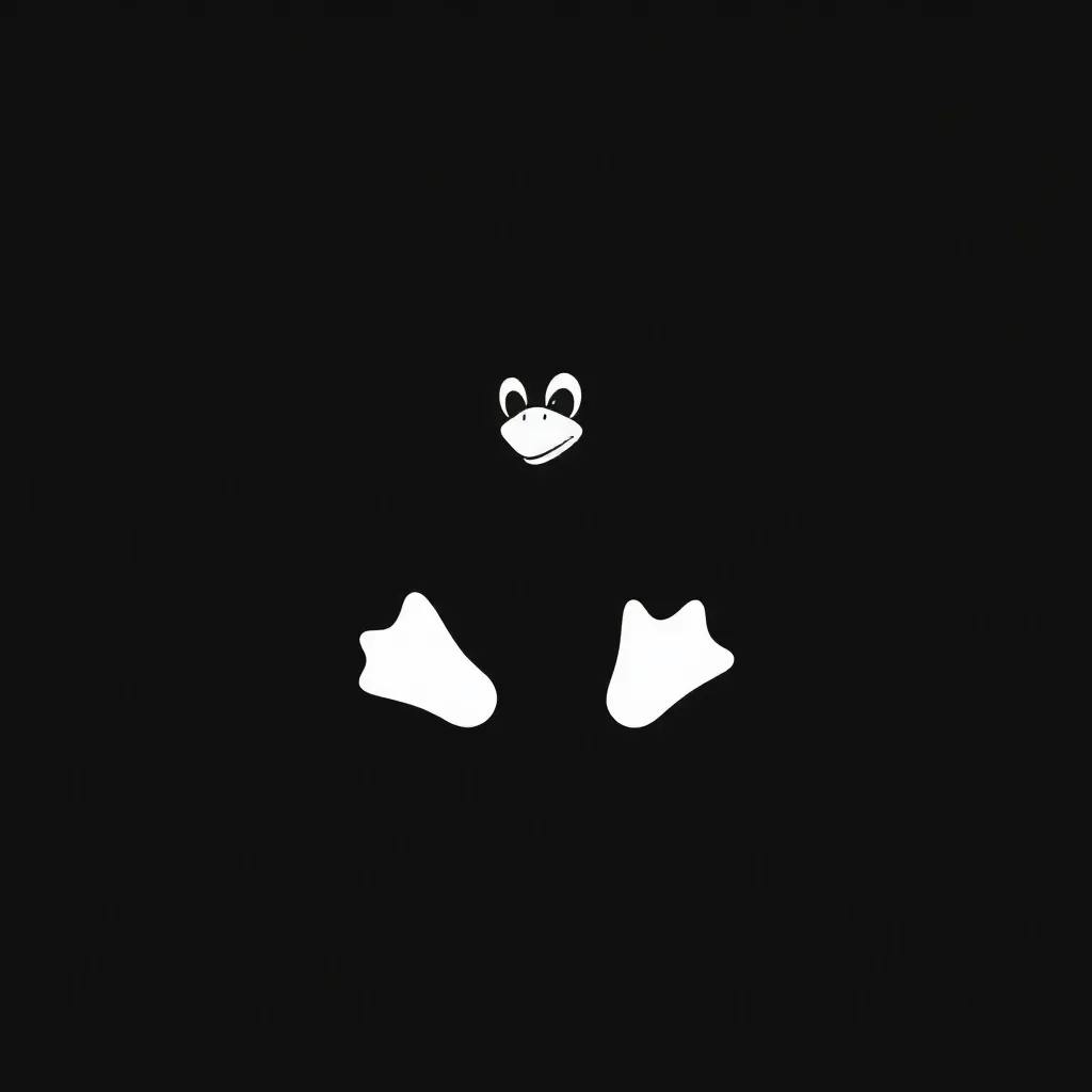 Linux logo white on black background