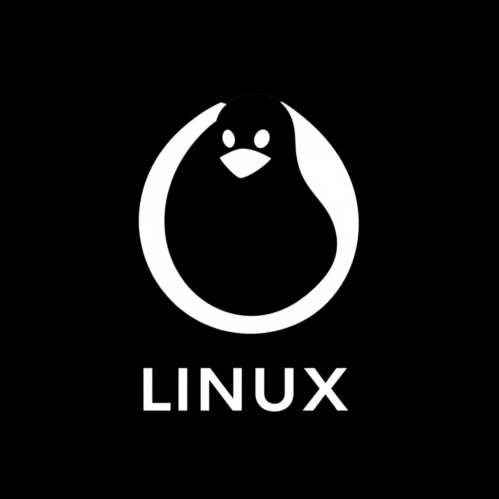 Linux logo white on black background
