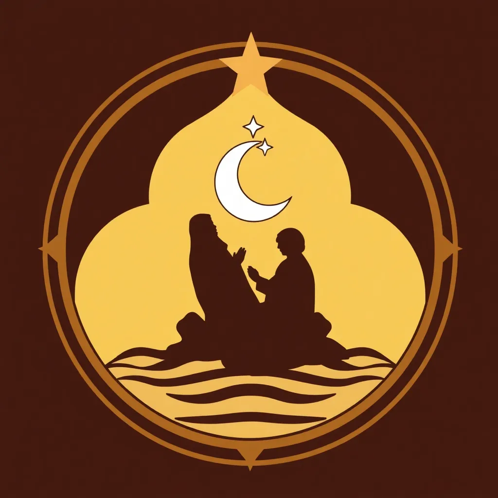 Ikon yang mewakili sholat Subuh dengan bulan sabit dan bintang