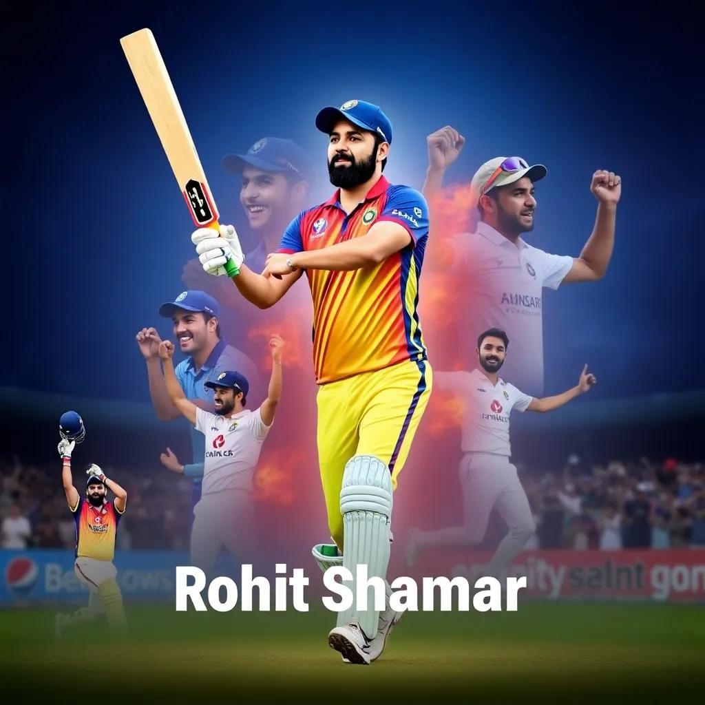 Collage of Rohit Sharma’s memorable cricket moments highlighting his 9 glorious years in international cricket