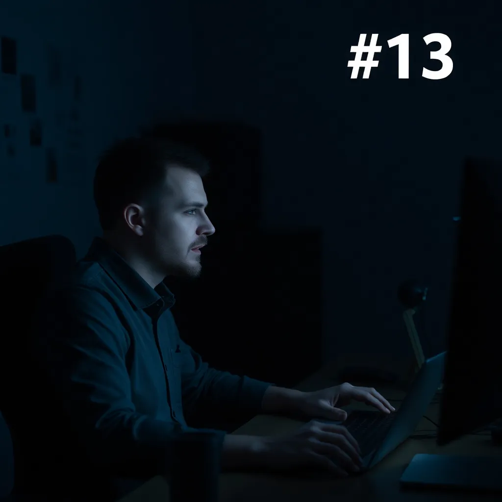 Video thumbnail #113 Chark showing a man working on a computer in a dark room