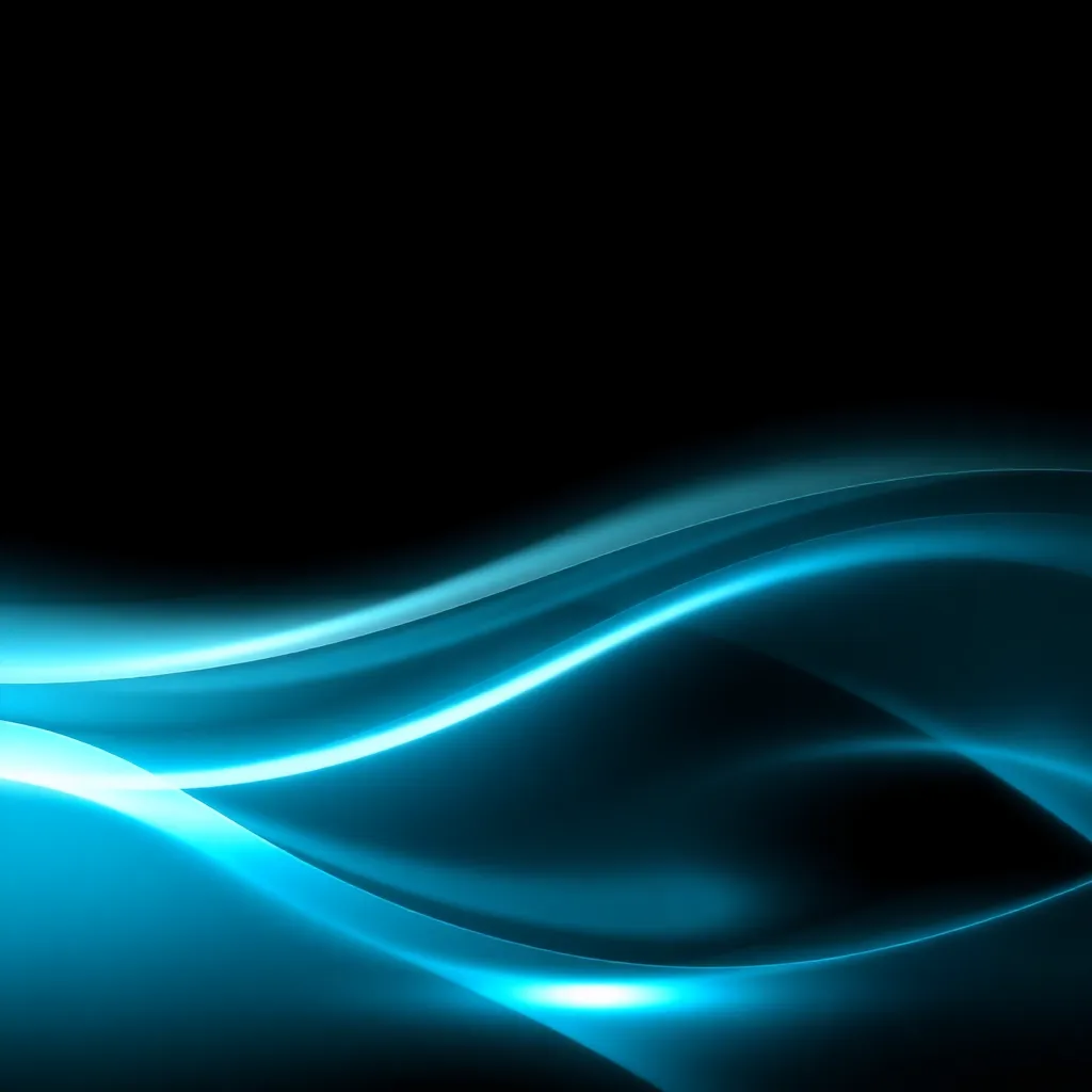 Abstract tech background with smooth gradient blending black, white, and cyan colors, featuring subtle geometric shapes and light reflections