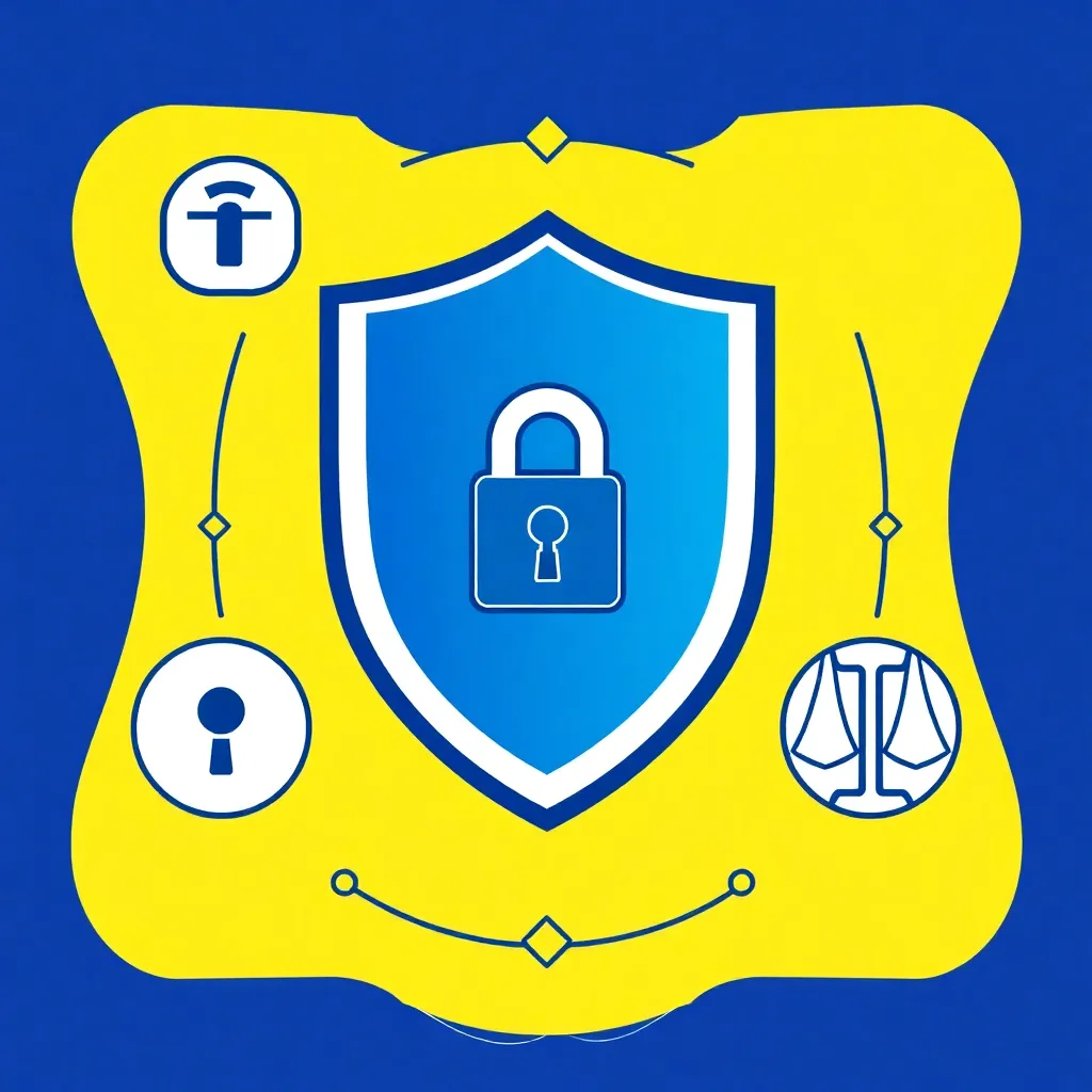 Graphic illustrating secure and fair gaming with shield, lock, and fairness icons