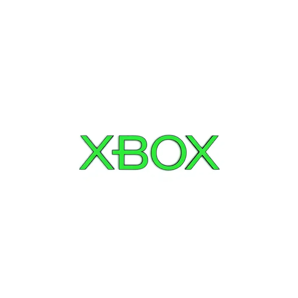 XBOX logo green text and icon on white background