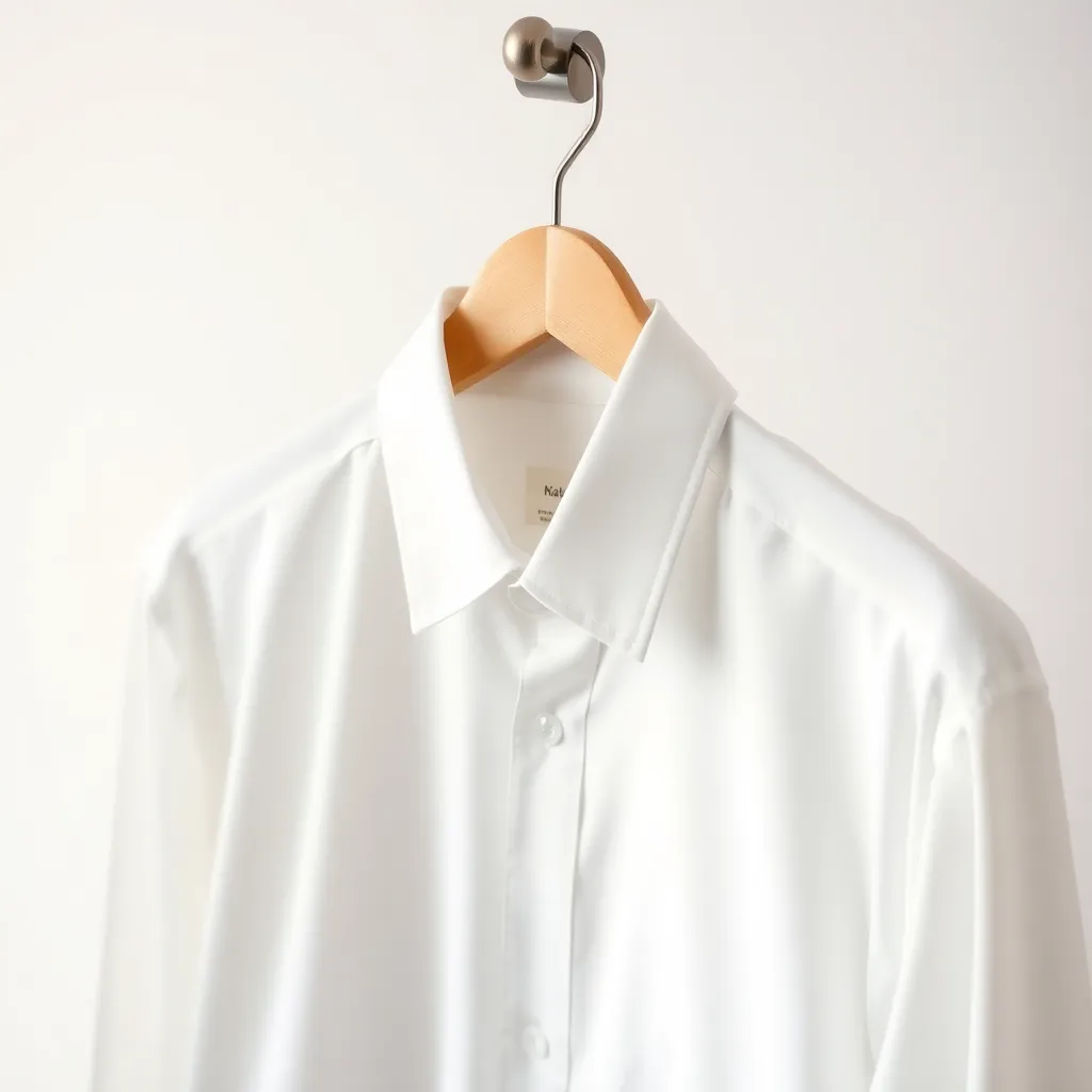 Formal white shirt on hanger