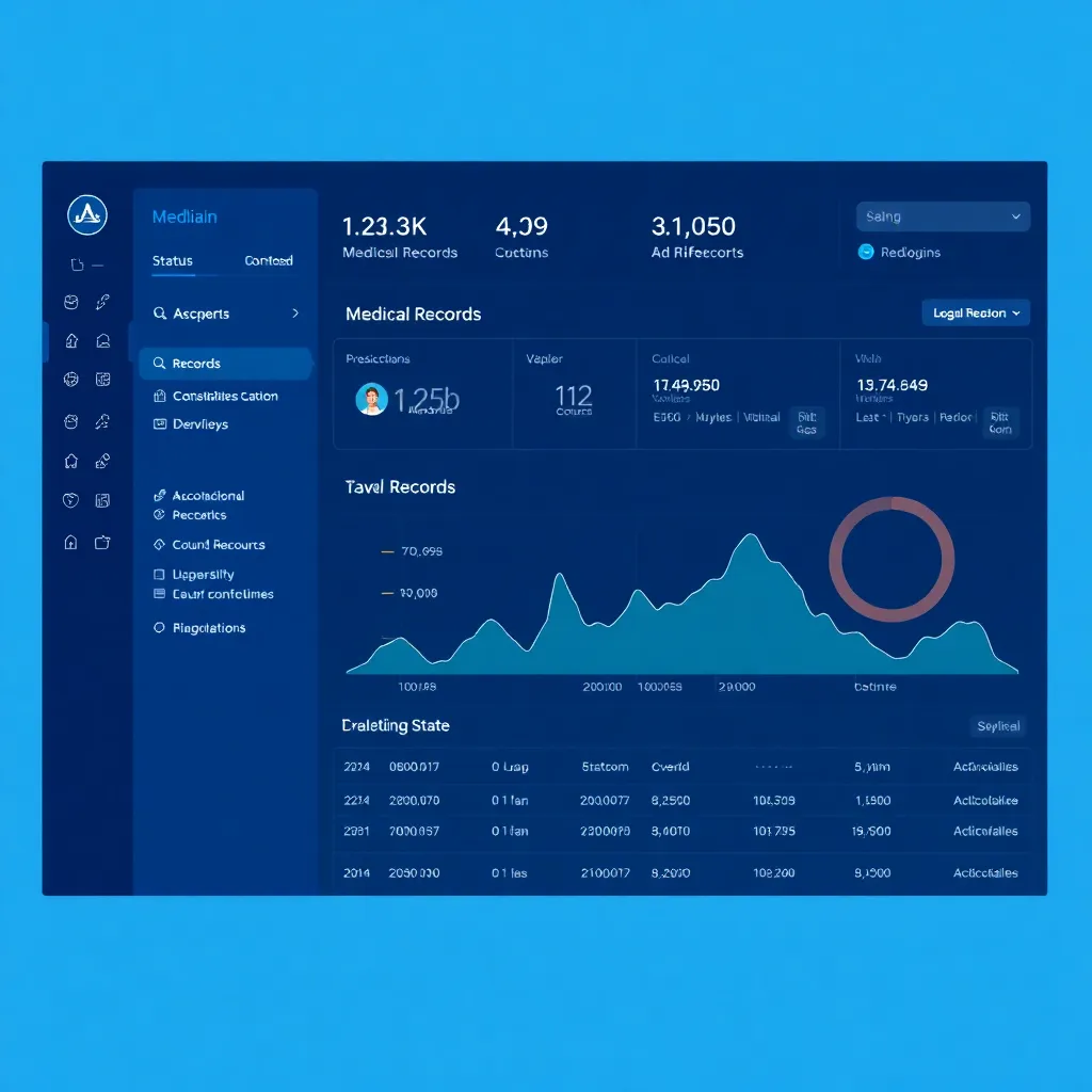 Screenshot of MedChainAI dashboard showing medical records and blockchain status