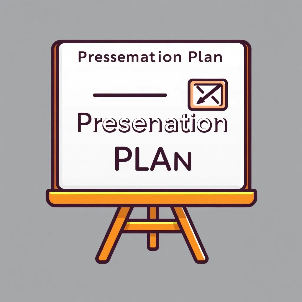 Icon representing Presentation Plan with a presentation board