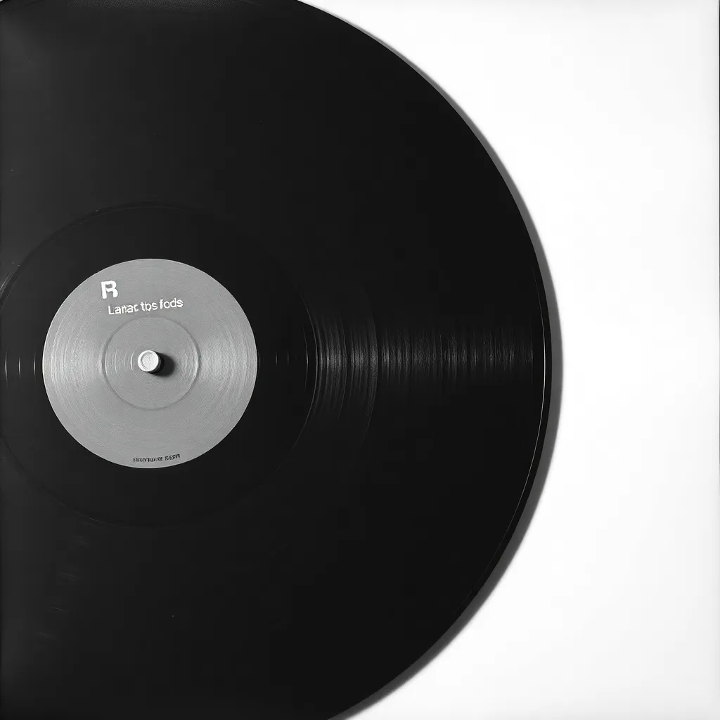 Album cover art showing a black and white photo of a vinyl record with cyan colored grooves