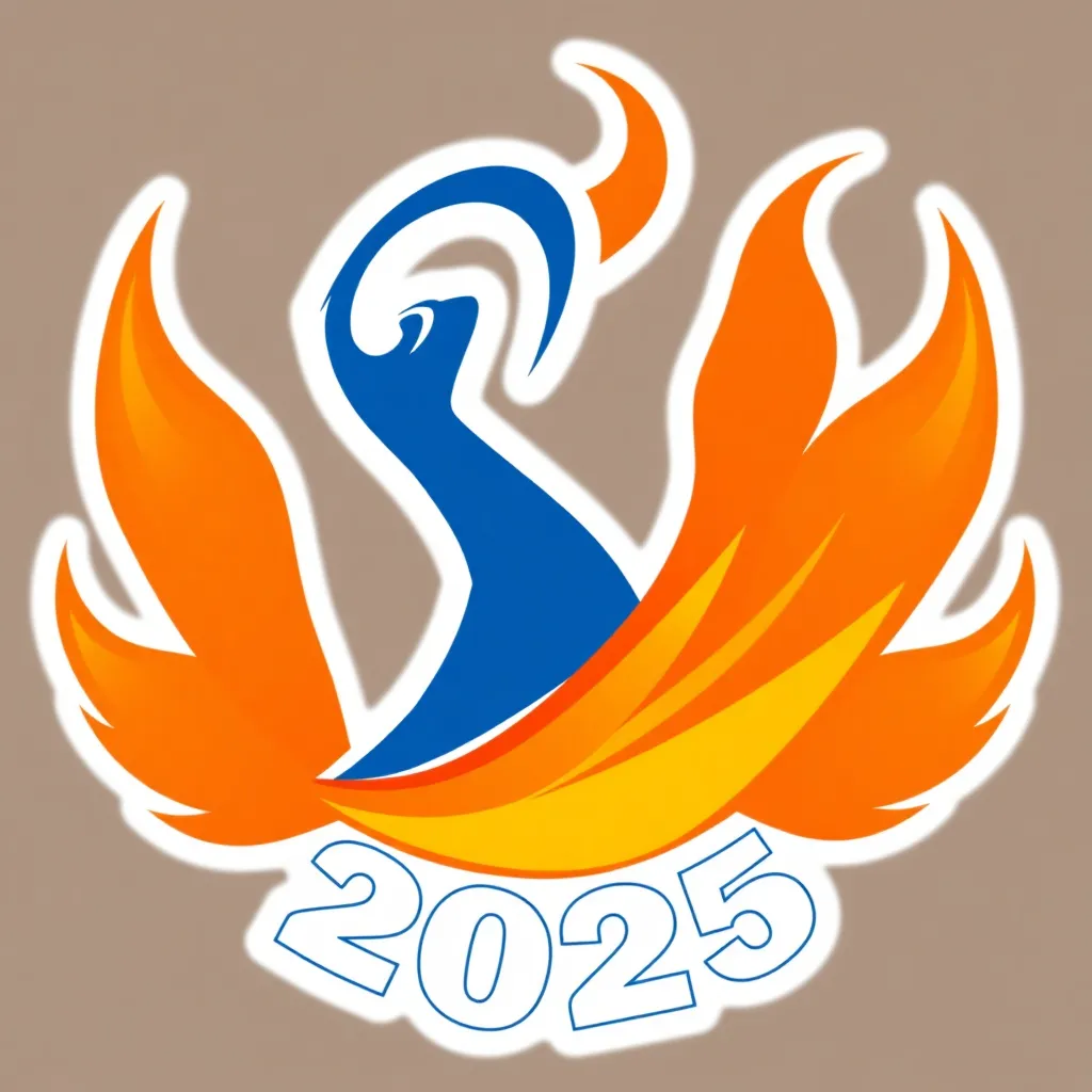 IPL 2025 logo with cricket ball and flames in yellow and orange colors