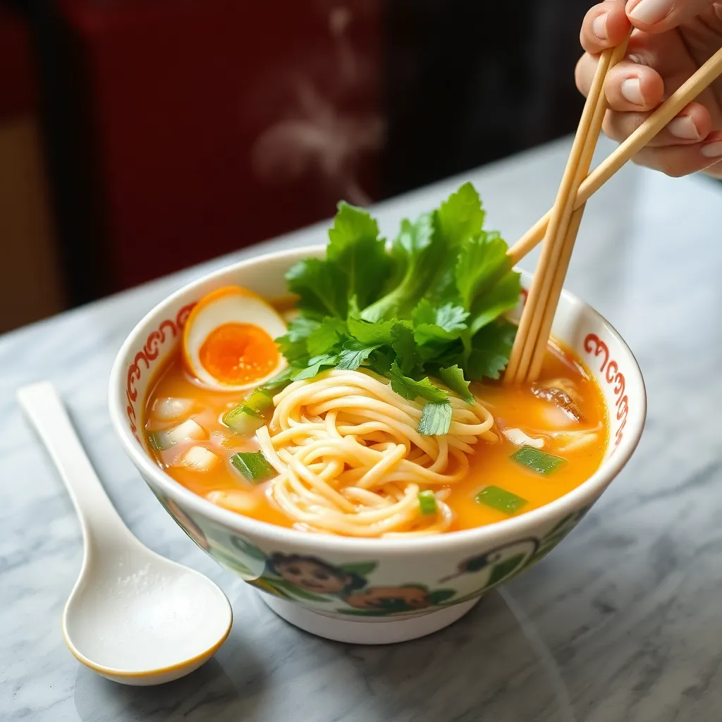 Bowl of Mie Kuah Spesial with special broth and noodles