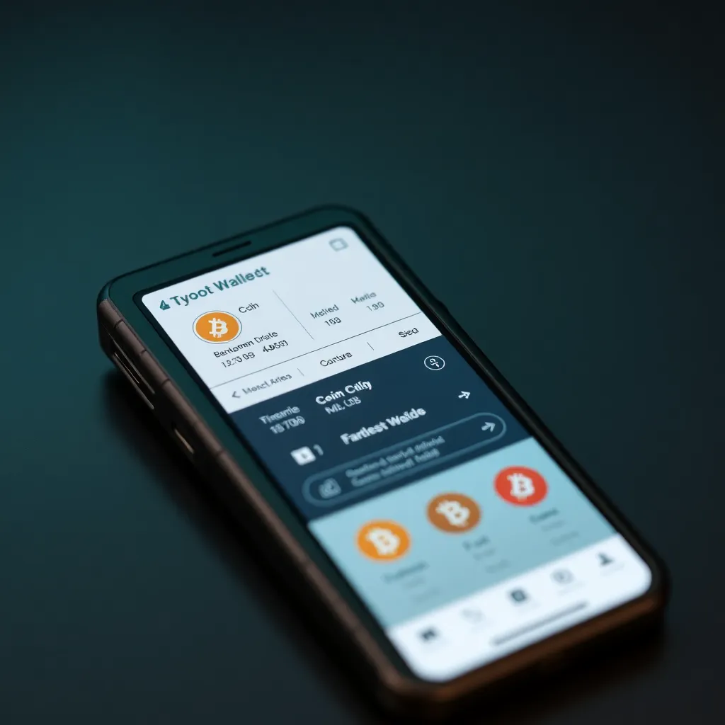 Ledger hardware wallet device and mobile app screen showing portfolio and coins