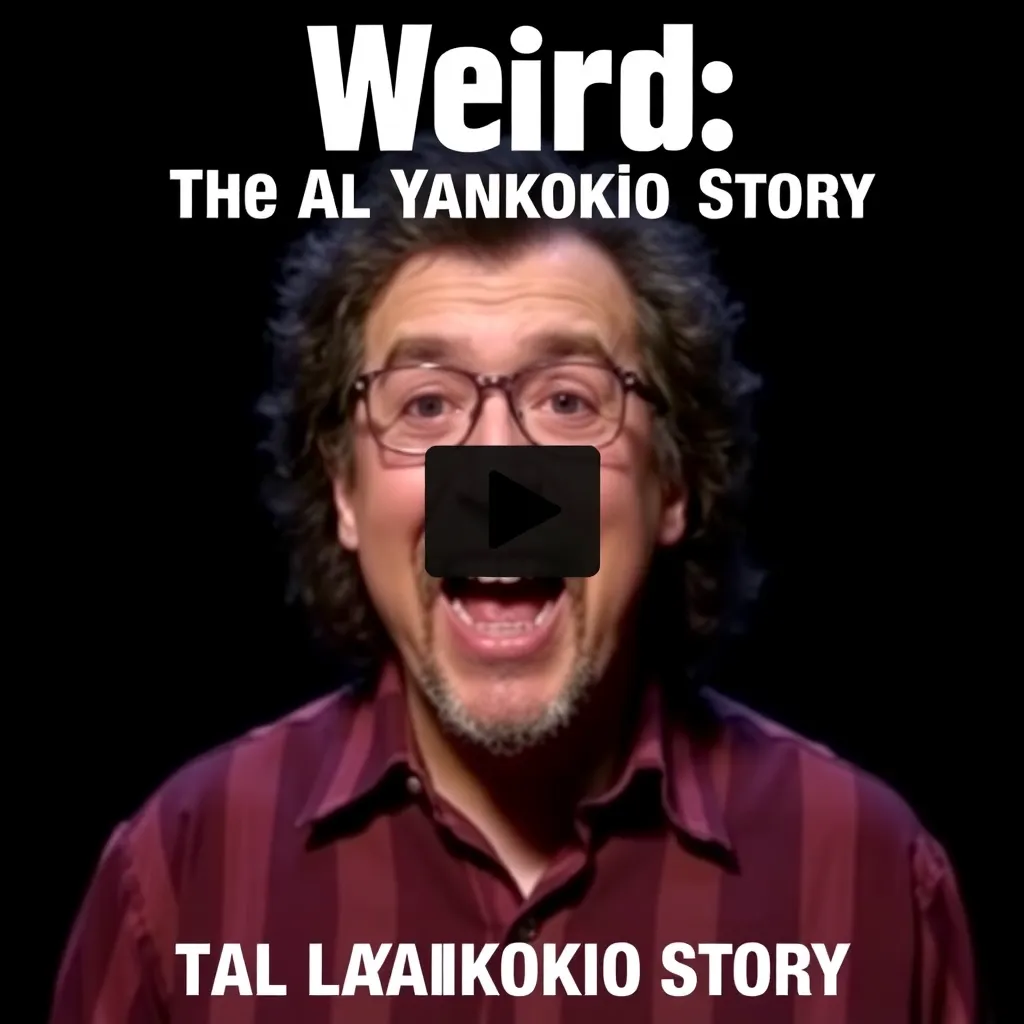 Weird: The Al Yankovic Story video thumbnail with dark background and text