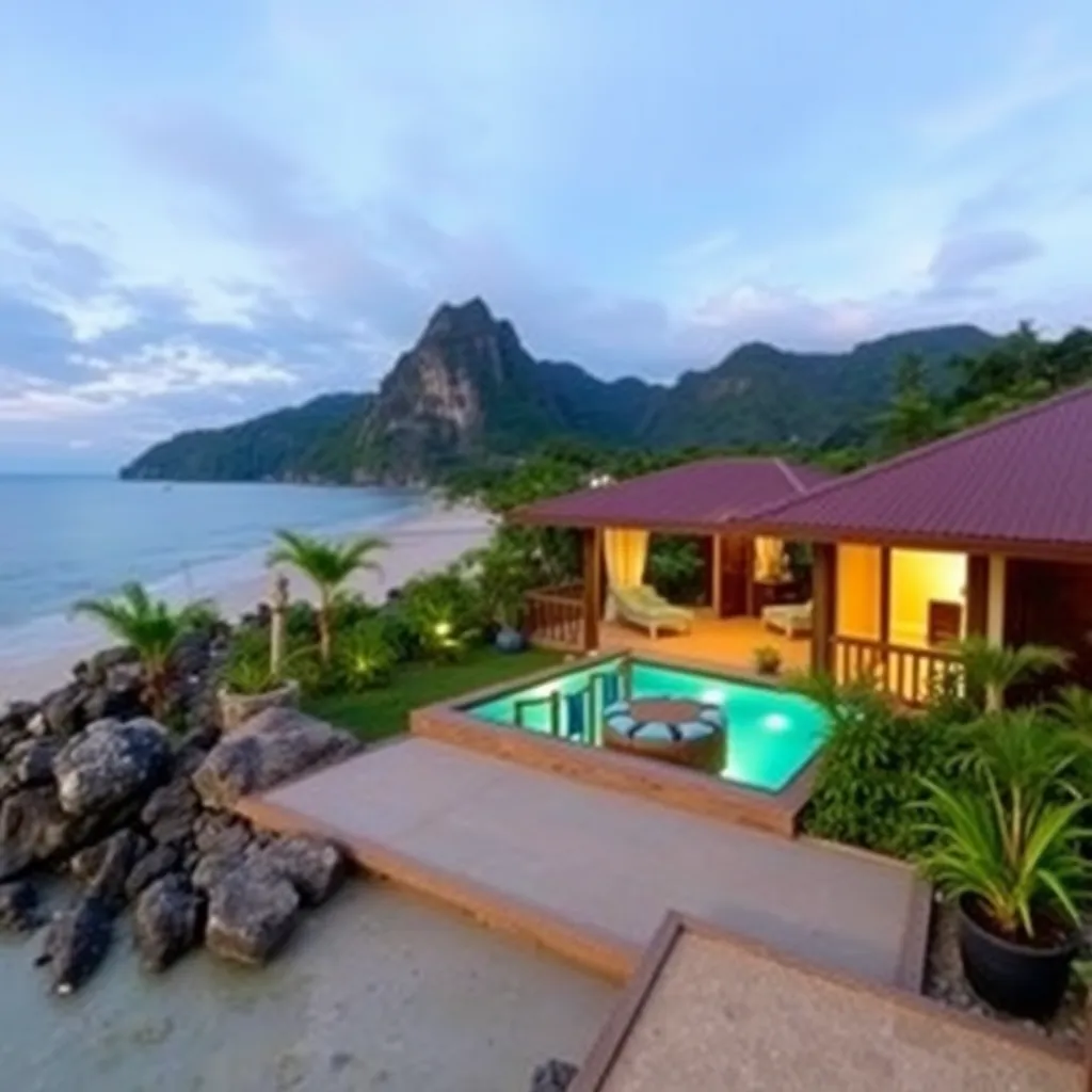 Peta lokasi Homestay Tok Bidin Langkawi dengan penanda lokasi, ikon pantai dan pemandangan sekitar