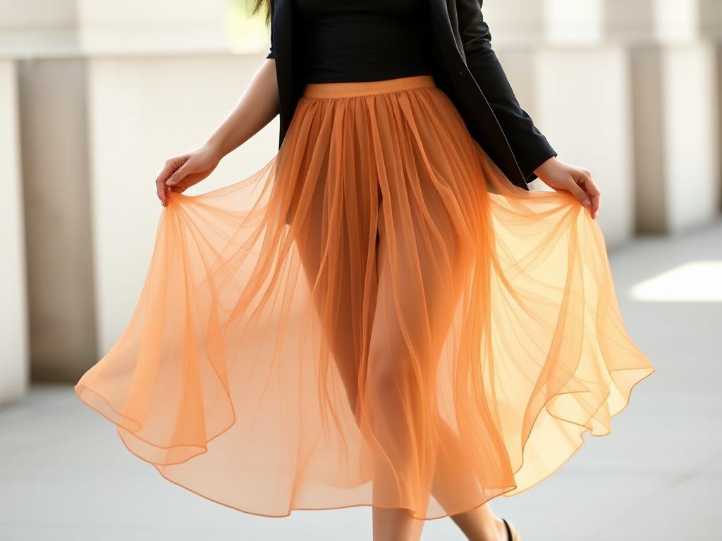 Sheer Midi Skirt in Action